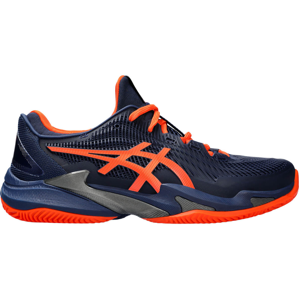 کفش تنیس اسیکس مردانه Asics Court FF 3 Clay (سرمه‌ای - نارنجی)