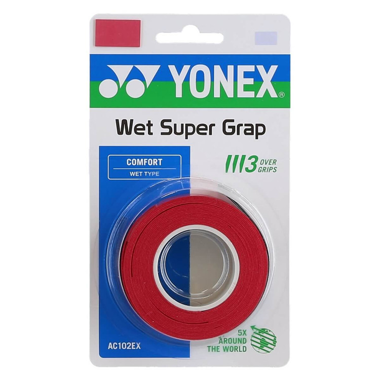 اورگریپ یونکس Yonex Wet Super Grap Overgrip بسته 3 تایی قرمز
