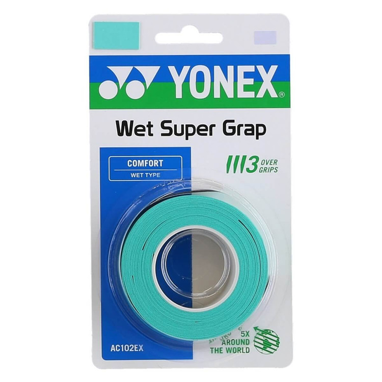 اورگریپ یونکس Yonex Wet Super Grap Overgrip بسته 3 تایی سبزآبی