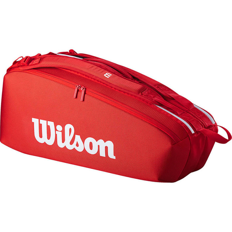 ساک تنیس ویلسون 6 راکته قرمز اورجینال Wilson Super Tour Red 6 Pack 2025