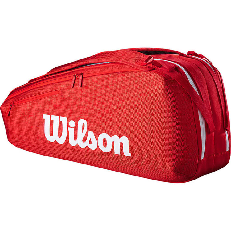ساک تنیس ویلسون 6 راکته قرمز اورجینال Wilson Super Tour Red 6 Pack 2025