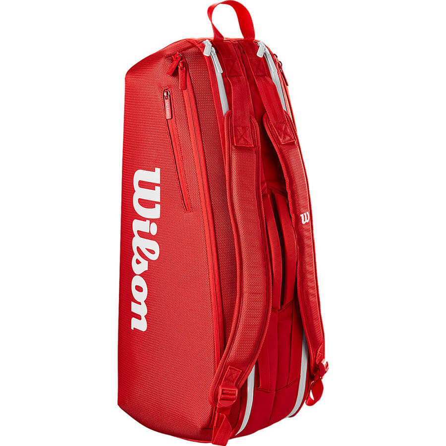 ساک تنیس ویلسون 6 راکته قرمز اورجینال Wilson Super Tour Red 6 Pack 2025