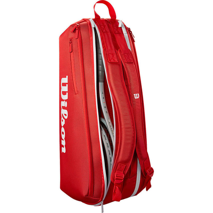 ساک تنیس ویلسون 6 راکته قرمز اورجینال Wilson Super Tour Red 6 Pack 2025