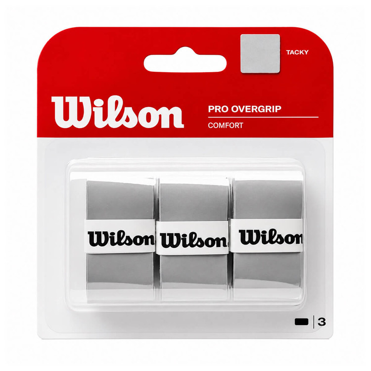 اورگریپ تنیس ویلسون پرو طوسی بسته 3 عددی Wilson Pro Overgrip